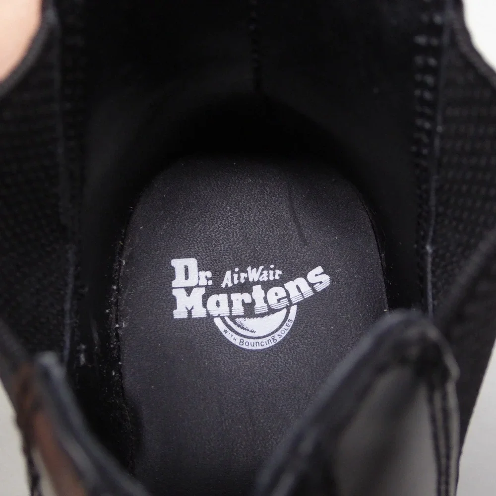 Dr. Martens Womens Chelsea Boot Black Polished Smooth Platform 2976 Quad 6